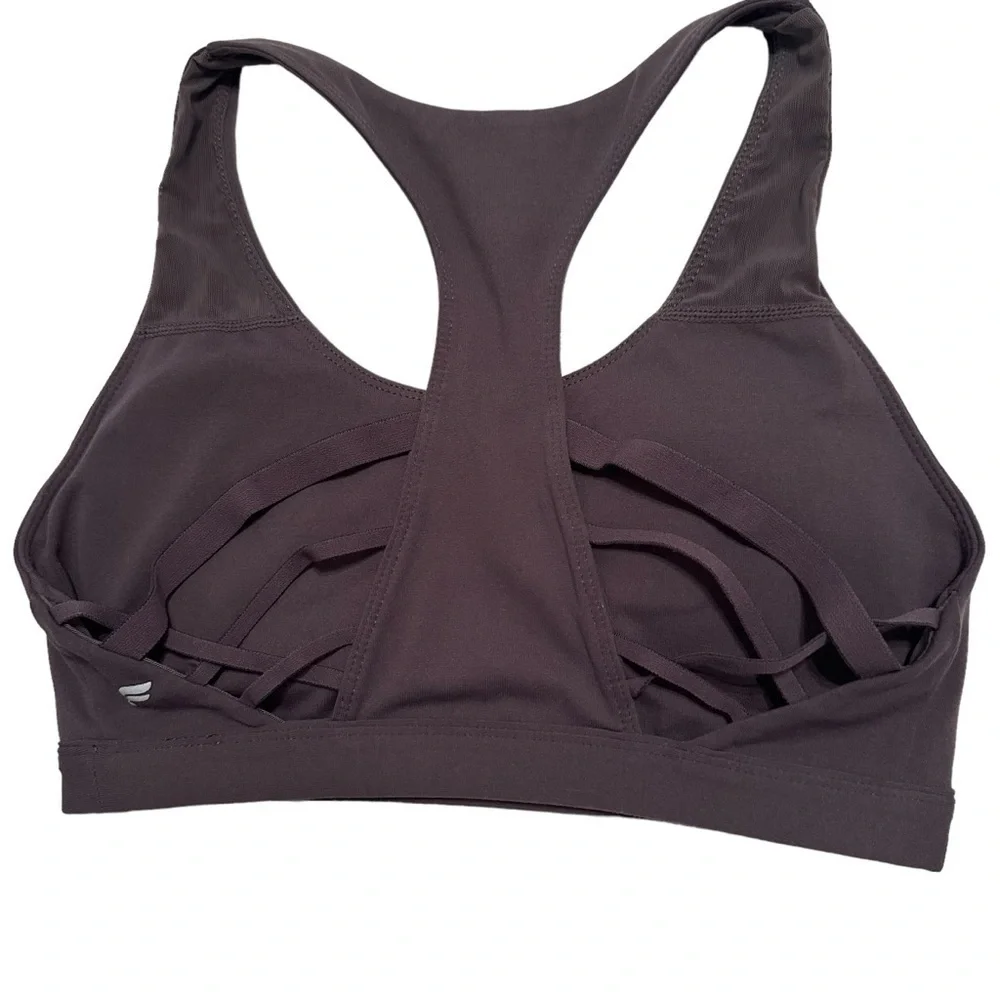 Fabletics Sports Bra Burgundy Mauve Strappy Racer Back, Small